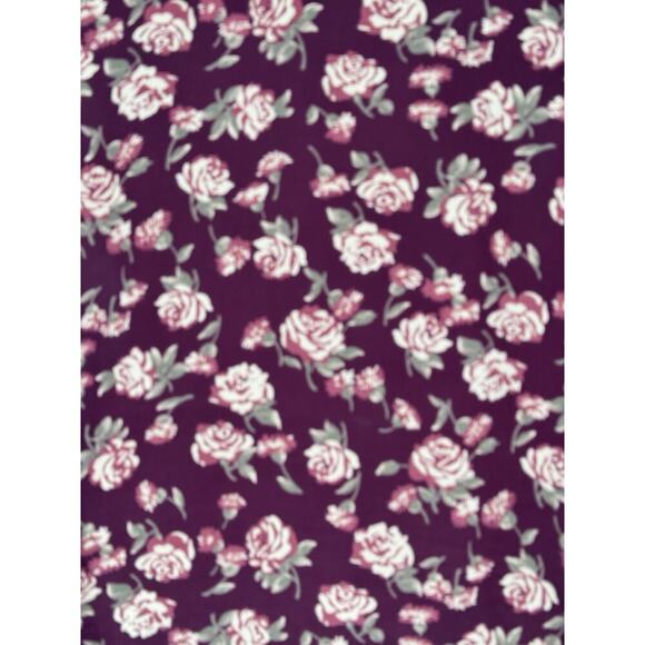 Vtg Leslie Fay Blouse Womens Plus 22W Button Up Roses 3/4 Sleeves 80's V-neck - Picture 4 of 6